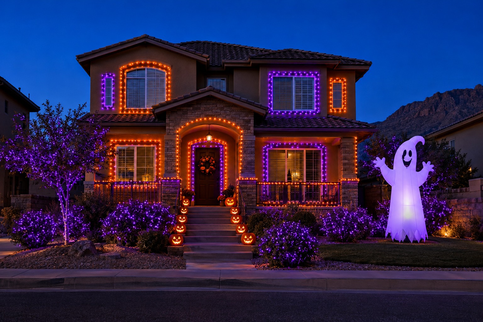 Halloween Light Installation photo